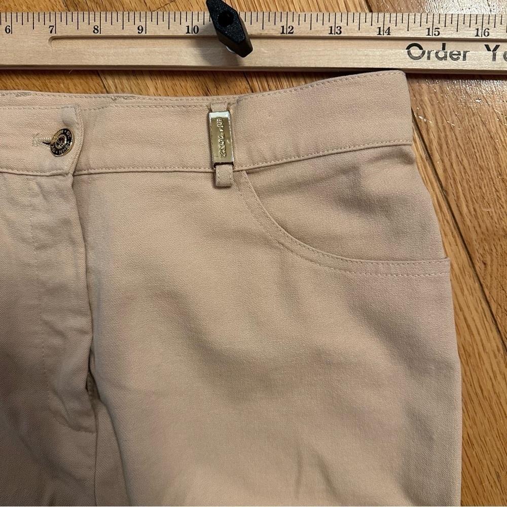 ST JOHN Sport Marie Gray Knit Womens Pant Beige Tan Khaki Trouser Slacks Sz 6 - Picture 8 of 9